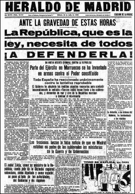 LA PRENSA MADRILEÑA  EN LA SUBLEVACIÓN DE 1936