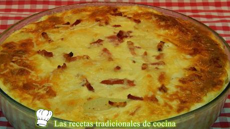 Pastel de patatas y beicon