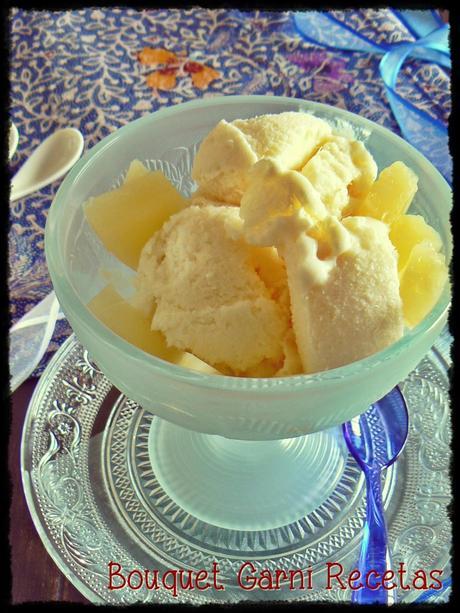 Helado de ananá con queso (y sin heladora)