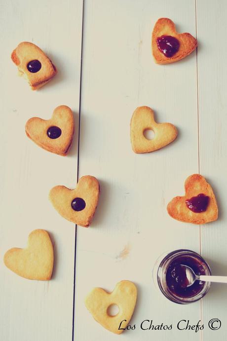 Corazones linzer de San Valentín