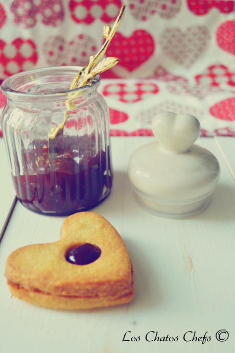 Corazones linzer de San Valentín