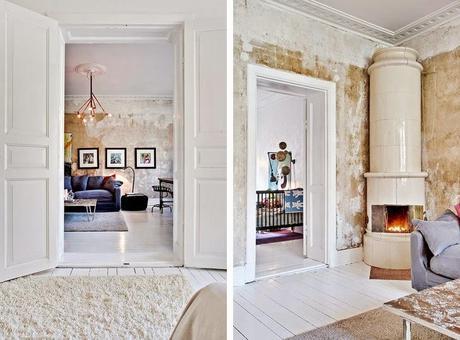 Paredes desgastadas y un sorprendente interior