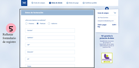 Como comprar un dominio personalizado en 1&1