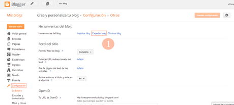 Crear copia de seguridad en blogger