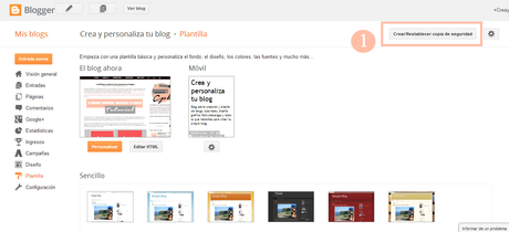 Crear copia de seguridad en blogger