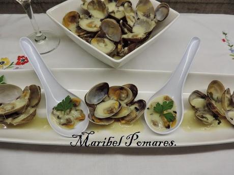 Almejas a la marinera en thermomix.