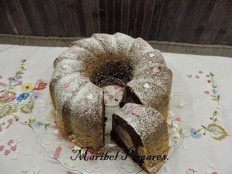 Bundt cake marmolado en olla programable.