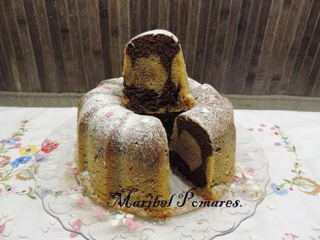 Bundt cake marmolado en olla programable.