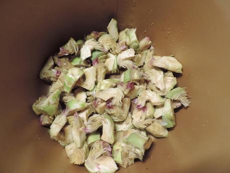 Alcachofas al limón en olla programable.