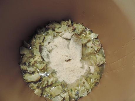 Alcachofas al limón en olla programable.