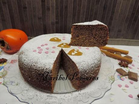 Bizcocho de caqui persimón en olla programable.