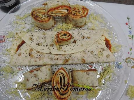 Wraps de sobrasada y quesitos.