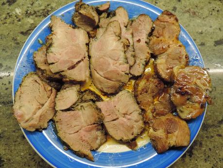 Lomo de cerdo con salsa de manzana en olla programable.