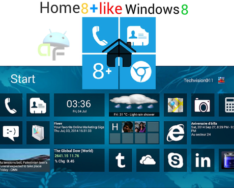 Home8 + como Windows 8 Launcher v3.7