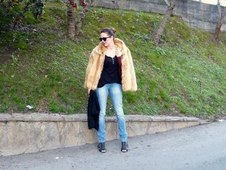 Abrigo de pelo zorro  de segunda mano