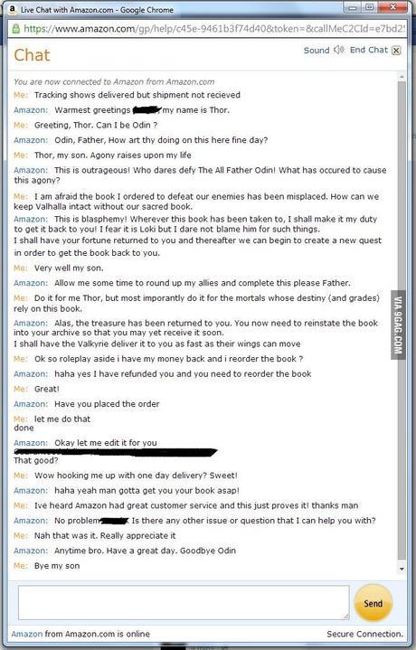 Un Excelente Ejemplo de Atención al Cliente chat amazon