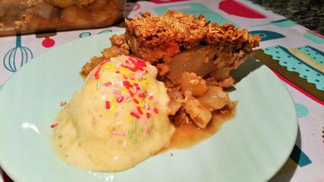 Crumble de manzana y pera