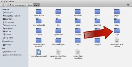 Como vaciar la papelera cuando no se puede en Ubuntu