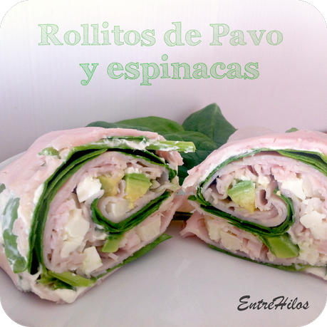 rollito de pavo y espinacas