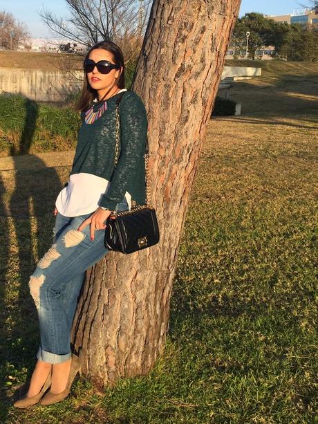 White Shirt & Crop Top