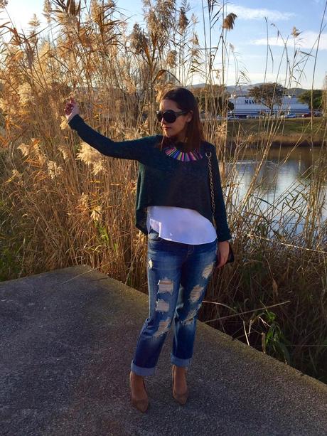 White Shirt & Crop Top