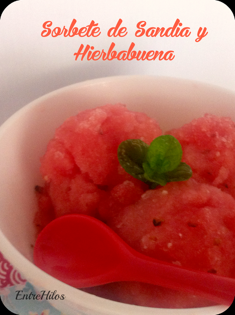 sorbete de sandia y hierbabuena