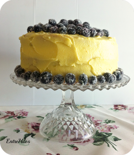 tarta de limon y arandanos