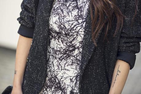 street style barbara crespo hake neoprene dress black and white fashion blogger outfit blog de moda