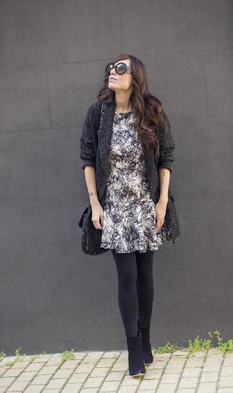 street style barbara crespo hake neoprene dress black and white fashion blogger outfit blog de moda