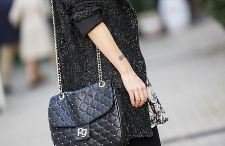 street style barbara crespo hake neoprene dress black and white fashion blogger outfit blog de moda