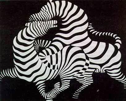 zebra, victor vasarely, Op art