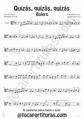 Tubepartitura Quizás quizás quizás de Osvaldo Forrés partitura para Viola Música de Boleros