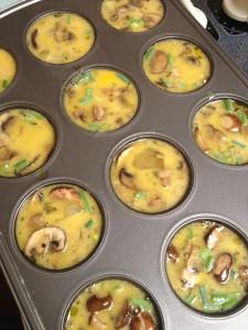 Mini Omelette en moldes de cupcakes