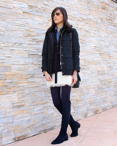 Parka cuello de pelo