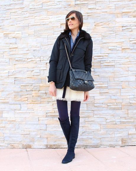 Parka cuello de pelo