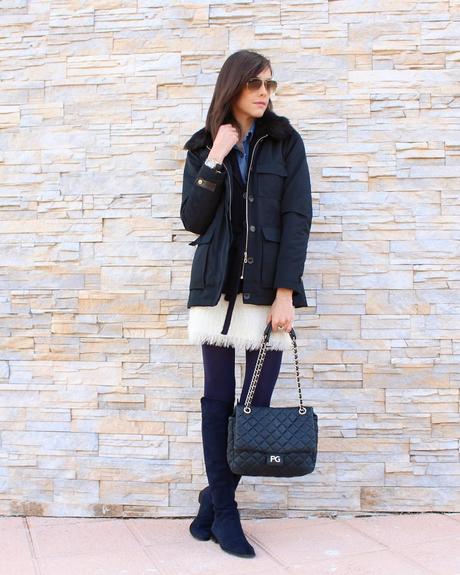 Parka cuello de pelo