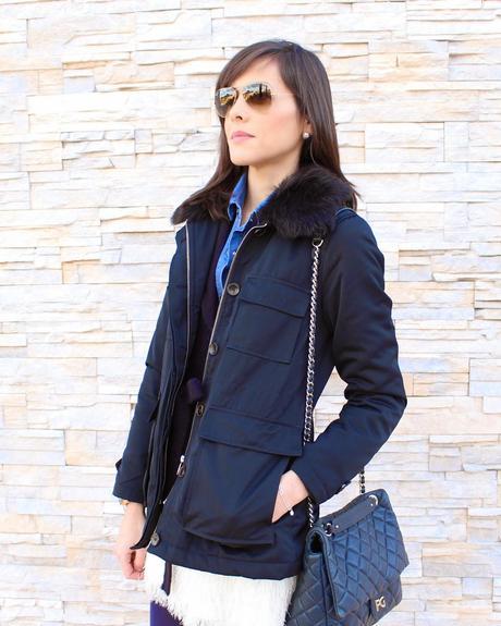 Parka cuello de pelo