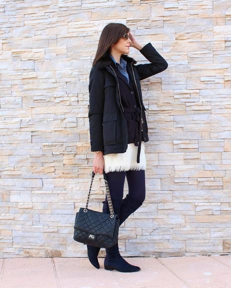 Parka cuello de pelo