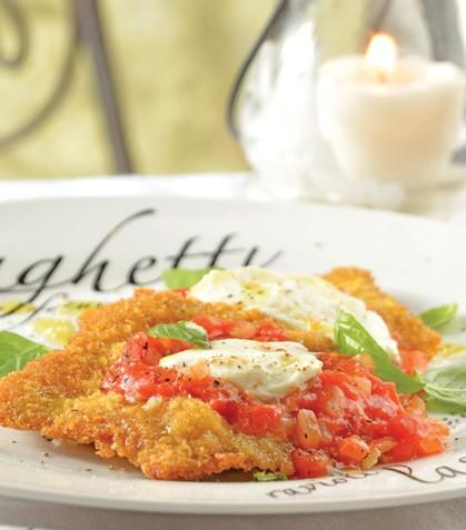 Milanesas con salsa de jitomate y mozzarella
