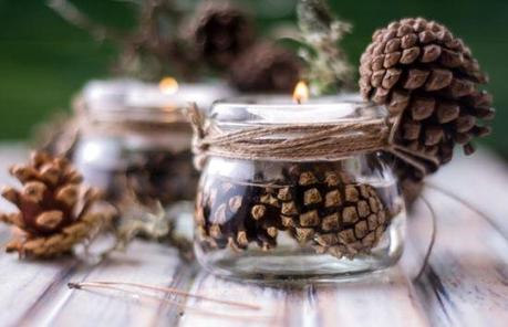 decoracion en navidades con velas