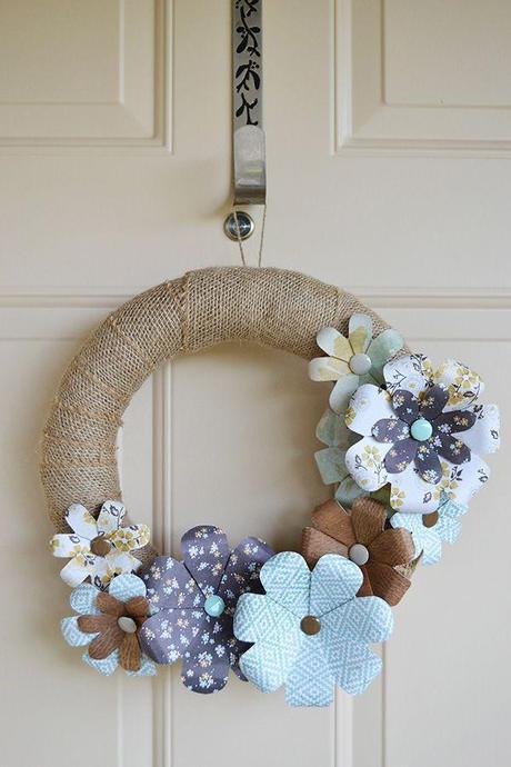 *We R Flower Punch Board Wreath* - Scrapbook.com- homemade paper flowers using the Flower Punch Board by We R Memory Keepers