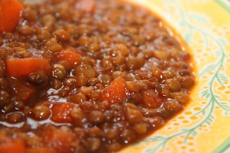 Lentejas especiadas con chorizo