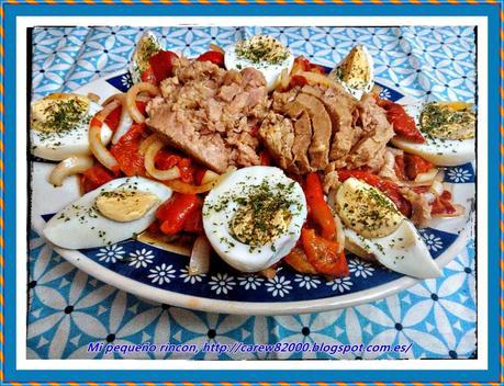 Ensalada de pimientos asados y atun Ensalada de pimientos asados y atun
