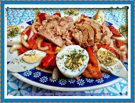 Ensalada de pimientos asados y atun Ensalada de pimientos asados y atun