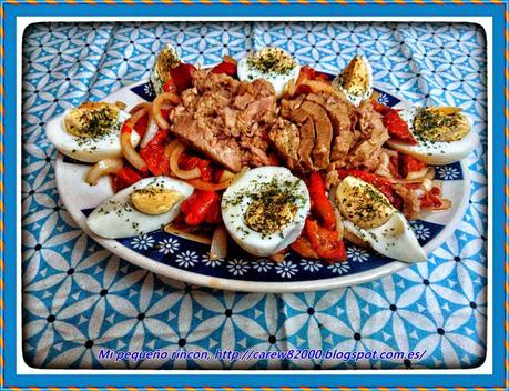 Ensalada de pimientos asados y atun Ensalada de pimientos asados y atun