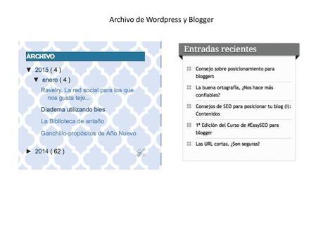 Etiquetas o keywords. Cómo categorizar nuestro blog Vista del widget de archivo del blog