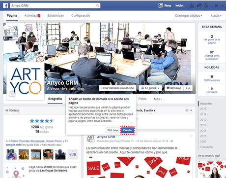 BotĂłn Crear AcciĂłn Facebook