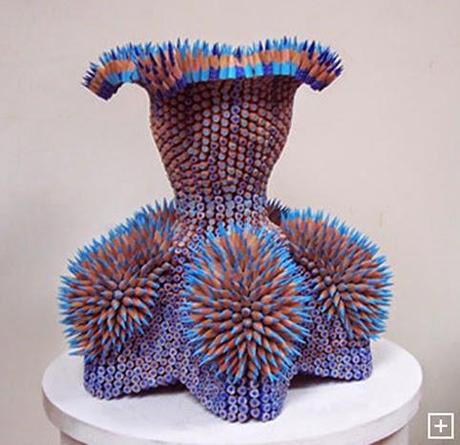 Escultura de lápices de Jennifer Maestre