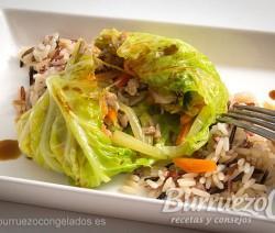 Col rellena de carne picada y verduras, de Burruezo congelados.