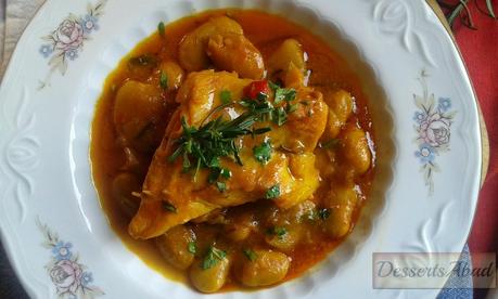 Potaje de pastores en el Pirineo {Fabes con bacalao a la esencia de romero}